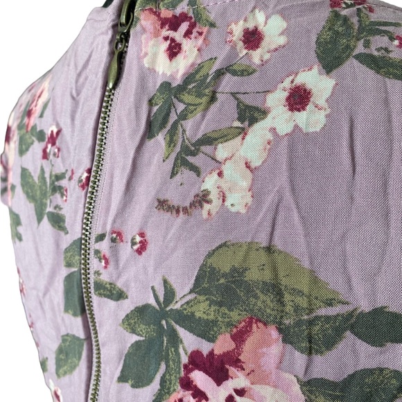 Xhilaration Lavender Floral Ruffled Babydoll Dress Preppy Collar Hem Size Small - Picture 10 of 12